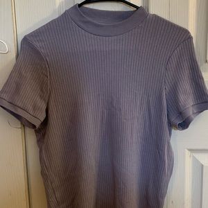 Zara light purple mock collar tee.